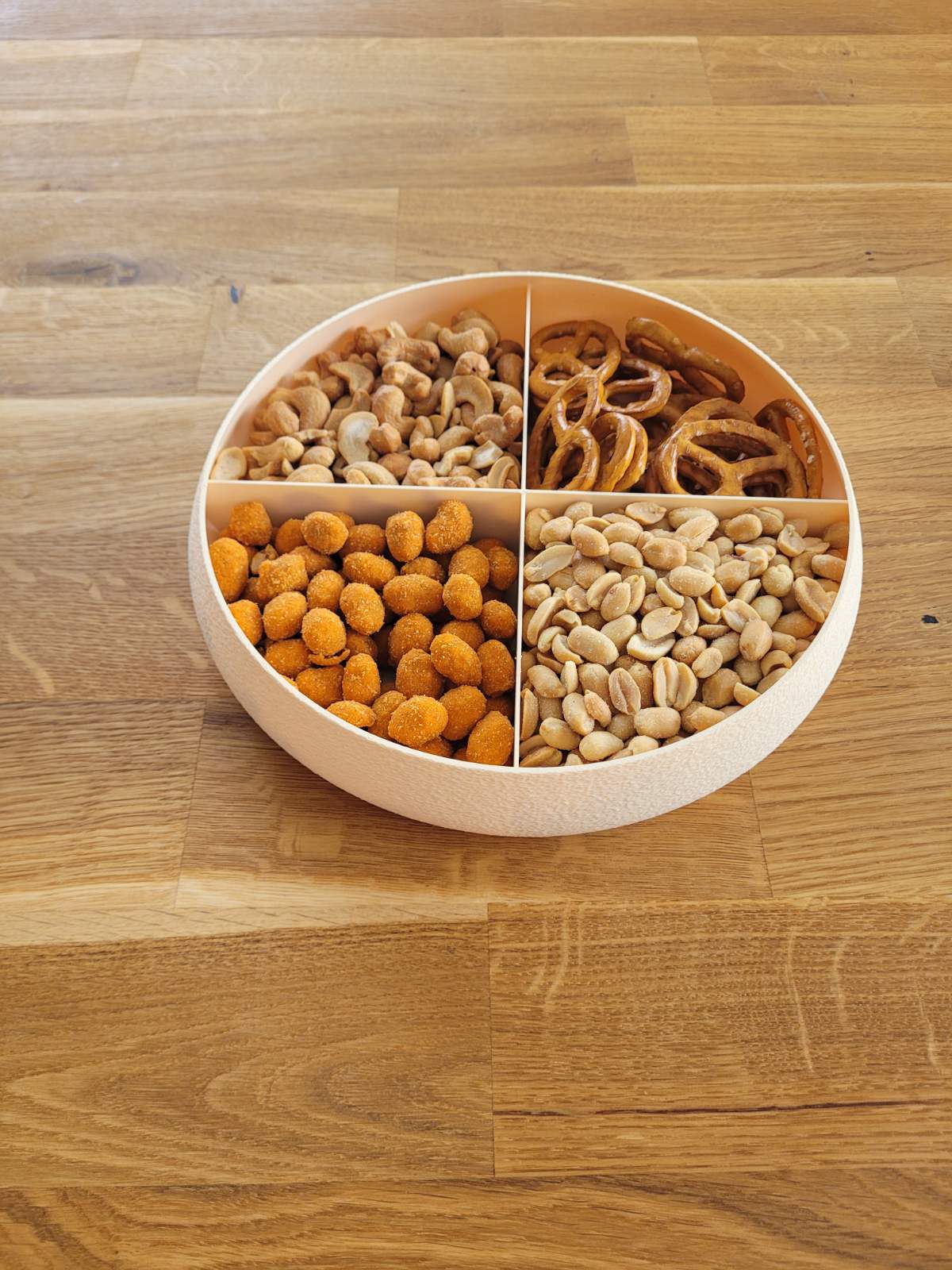 Modern 3D Printed Snack Serving Bowl with 4 Compartments