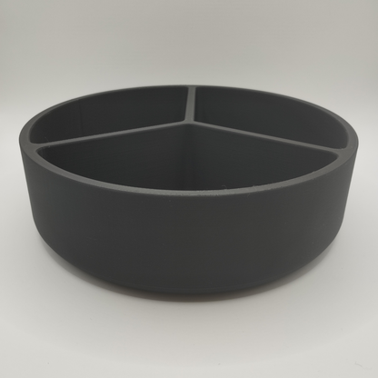 Minimalist 3D Printed Divided Bowl – Modern 3-Section Organizer