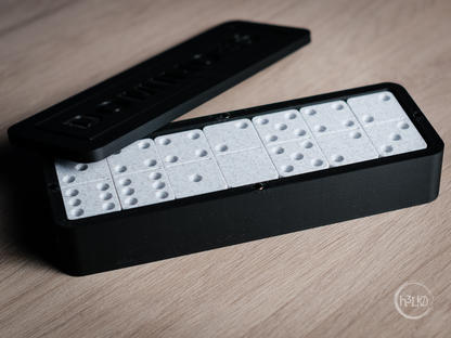 3D Printed Domino Set with Holder & Case – Premium Modern Design
