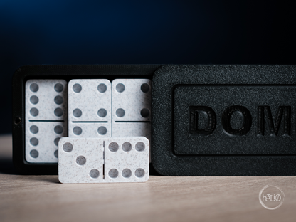 3D Printed Domino Set with Holder & Case – Premium Modern Design