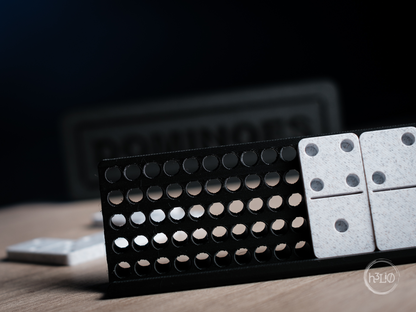 3D Printed Domino Set with Holder & Case – Premium Modern Design