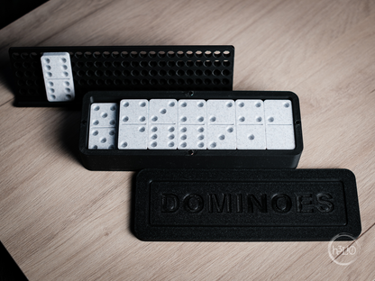 3D Printed Domino Set with Holder & Case – Premium Modern Design